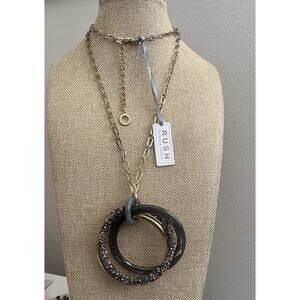 Vintage Rush By Denis And Charles Lucite Necklace. 42"